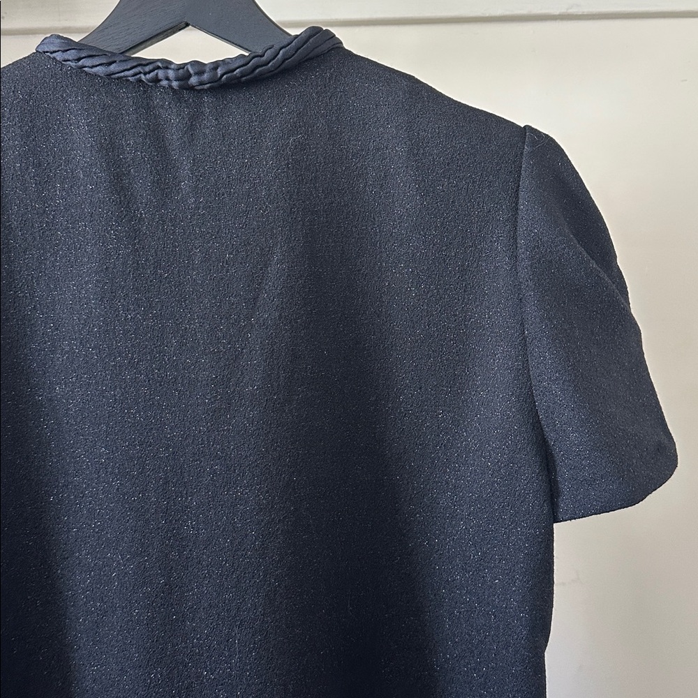 New Saint Laurent wool silk cap sleeve shift sheath boxy knee length mini dress - Picture 11 of 16